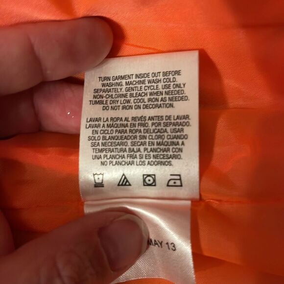 Route 66 Kids Pink Puffer Vest XS 4/5 Neon Orange Lining Quilted Sequin - Picture 9 of 12